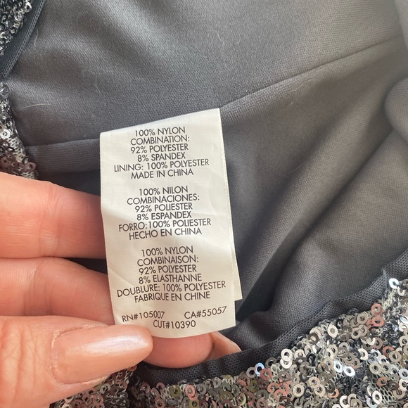 Beautiful classy formal sequin dress dark grey with rhinestones fully lined - Picture 12 of 14